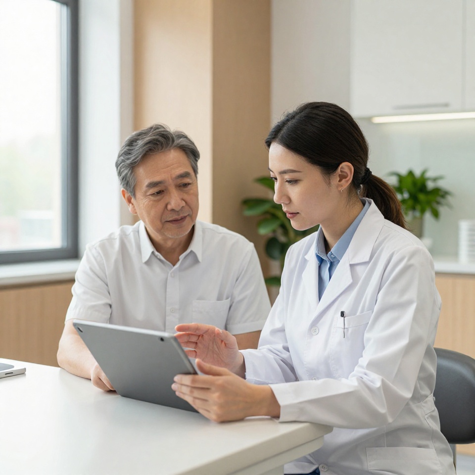 Врач-стоматолог проводит консультацию пациента перед процедурой удаления зуба